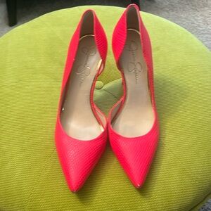 Jessica Simpson hot pink heels, size 9.5